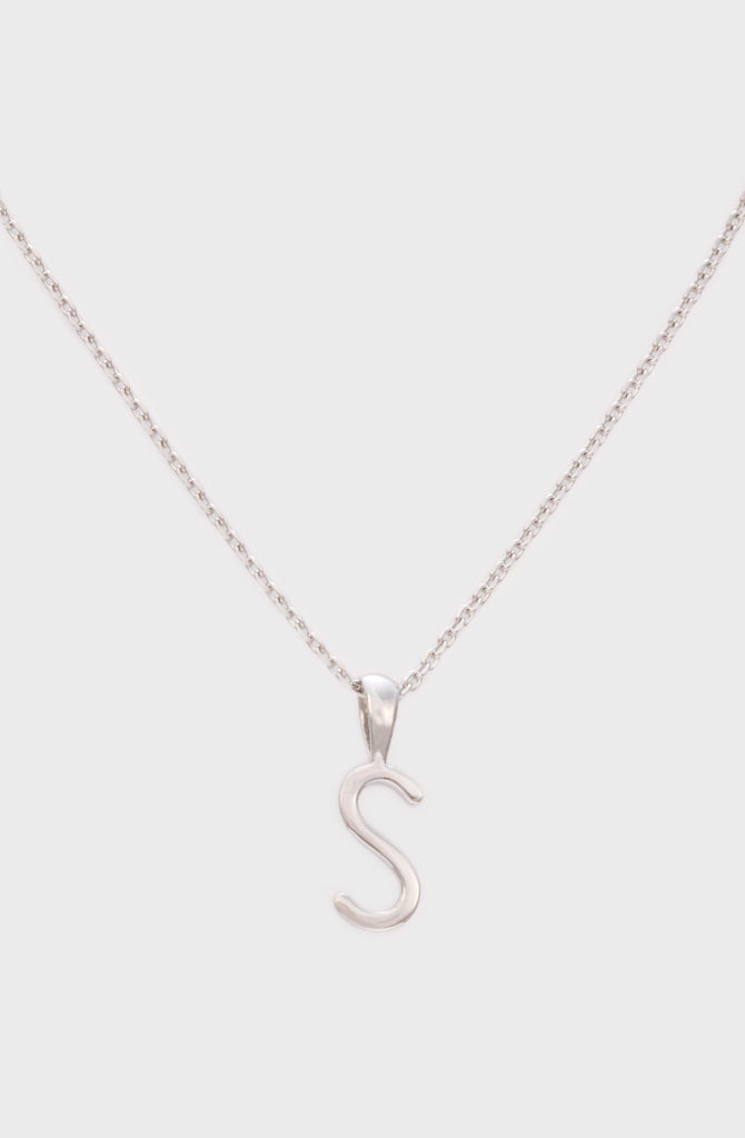 Charm necklace - Silver name initial letter 'S'_1