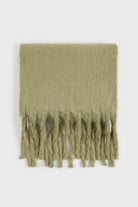 Sage green fuzzy thick scarf_1