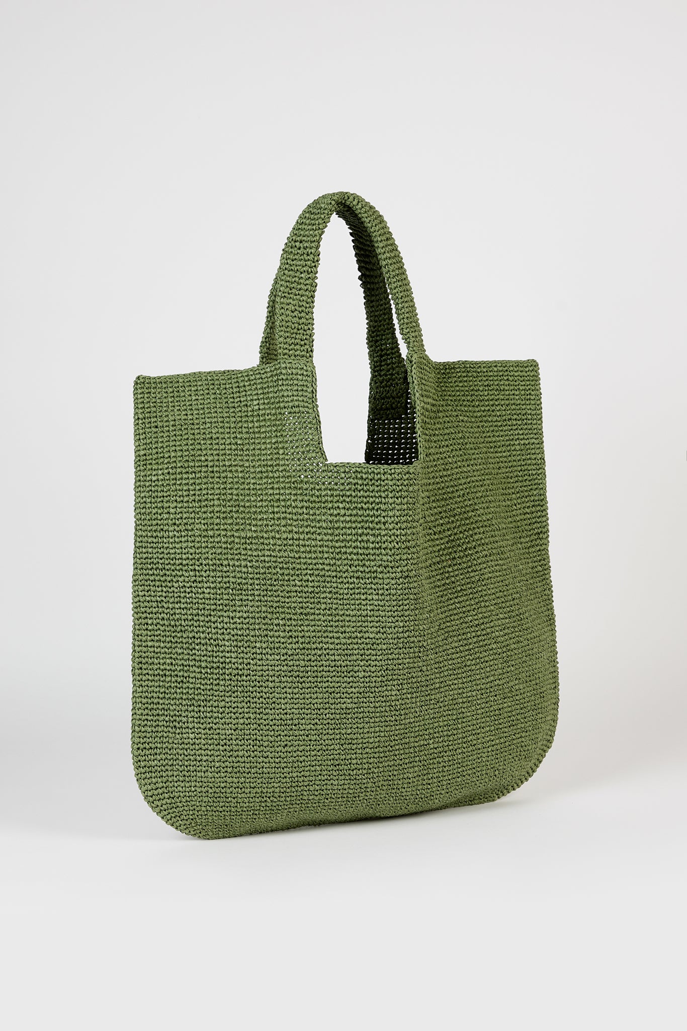 Sage green tight weave straw tote bag_2