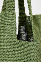 Sage green tight weave straw tote bag_4