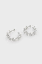 Silver branch hoop earrings_1