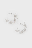 Silver ring of flowers hoop earrings_1