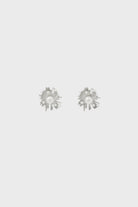 Silver star burst multi pearl earrings_1