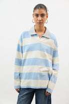 Sky blue and ivory contrast collar rugby shirt_1