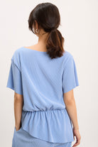 Sky blue ribbed asymmetric hem top_2