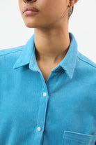 Sky blue thin wale corduroy shirt_3