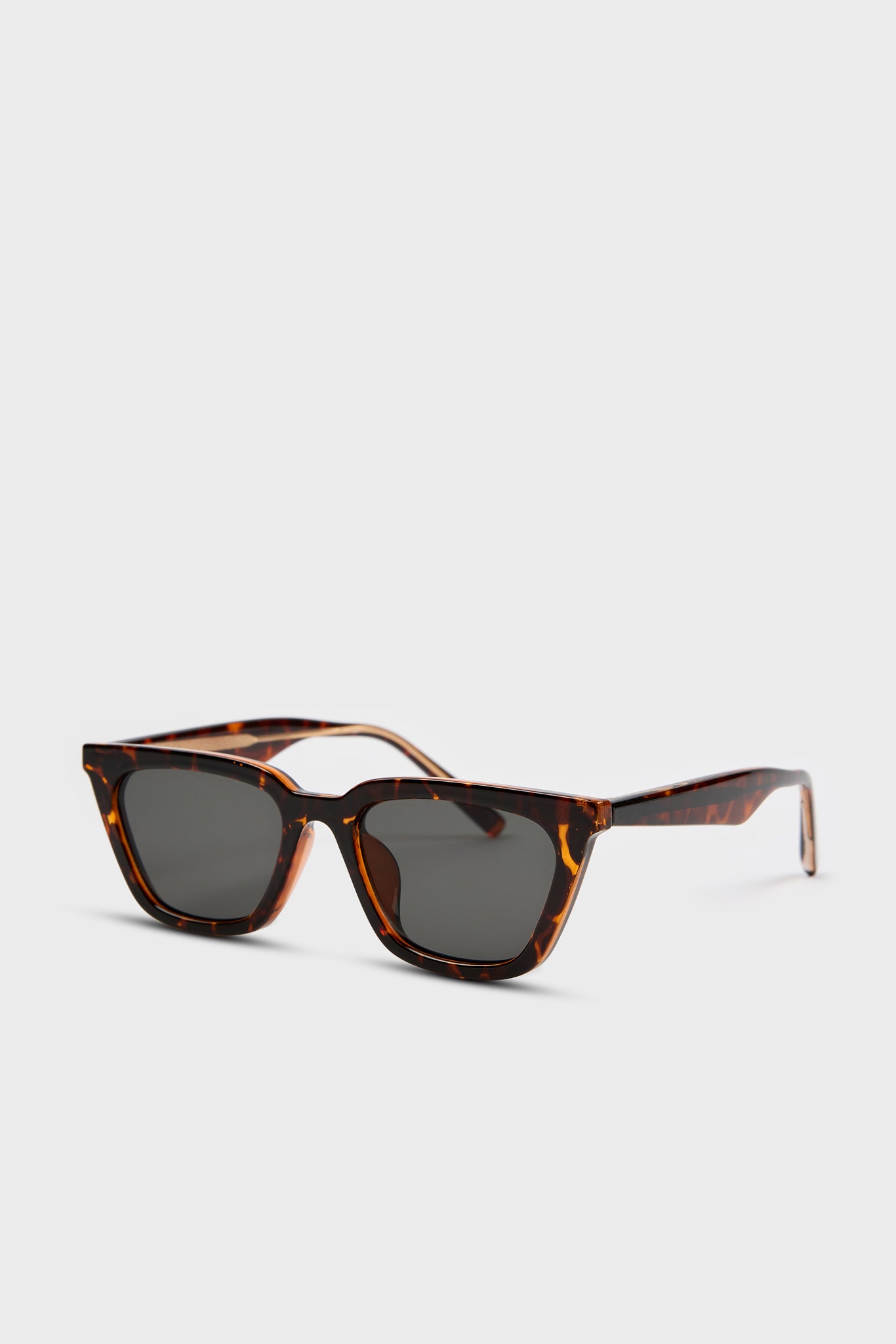 Tortoise shell angled cat eye sunglasses