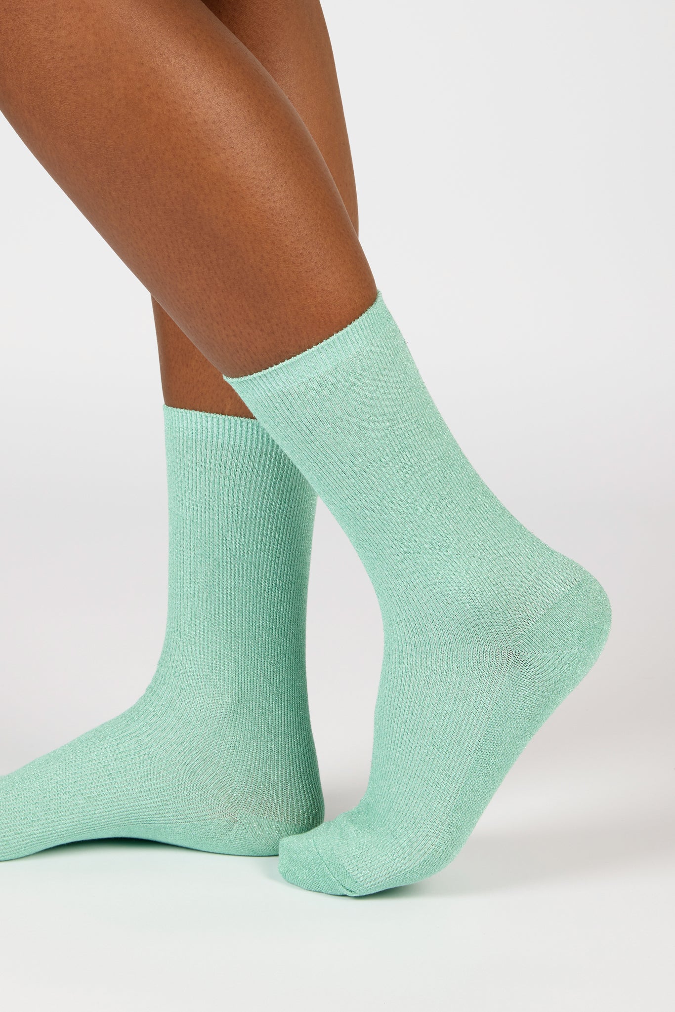 Turquoise modal blend ribbed socks_3