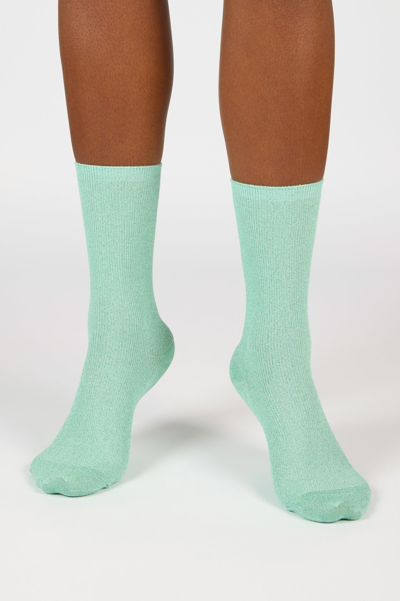Turquoise modal blend ribbed socks_4