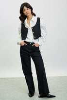 Washed black bootcut jeans_4