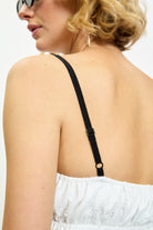 White and black trim tiered strappy dress_5