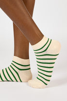 White and green striped ankle socks_1