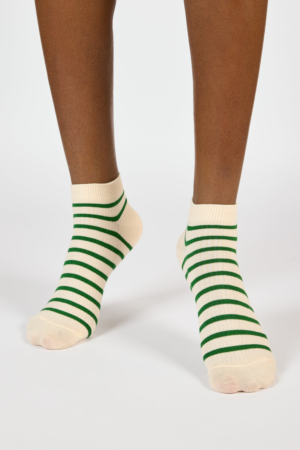 White and green striped ankle socks_2