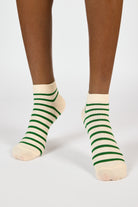 White and green striped ankle socks_2