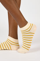 White and light khaki striped ankle socks_1