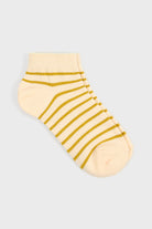 White and light khaki striped ankle socks_3