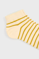 White and light khaki striped ankle socks_4
