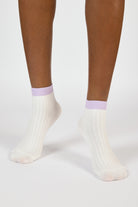White and lilac contrast trim ankle socks_2