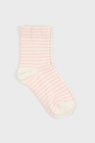 White and pink thin striped socks_3