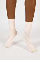 White and pink thin striped socks_2
