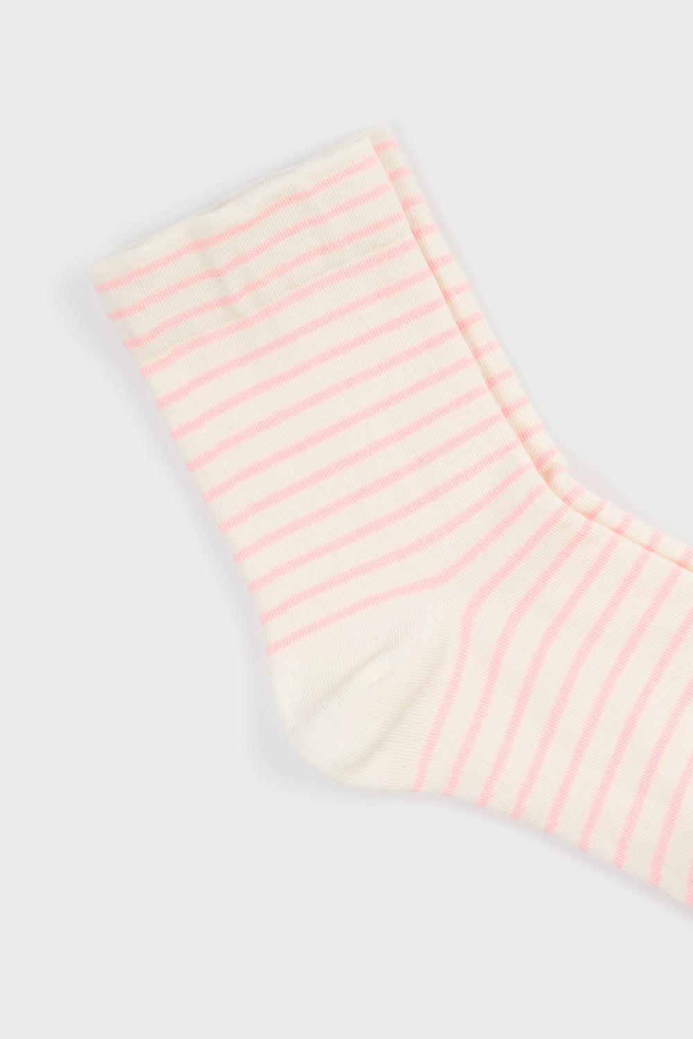 White and pink thin striped socks_4