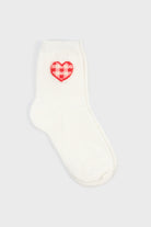 White and red gingham heart socks_3