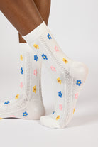 White blue and pink ditsy daisy socks_1