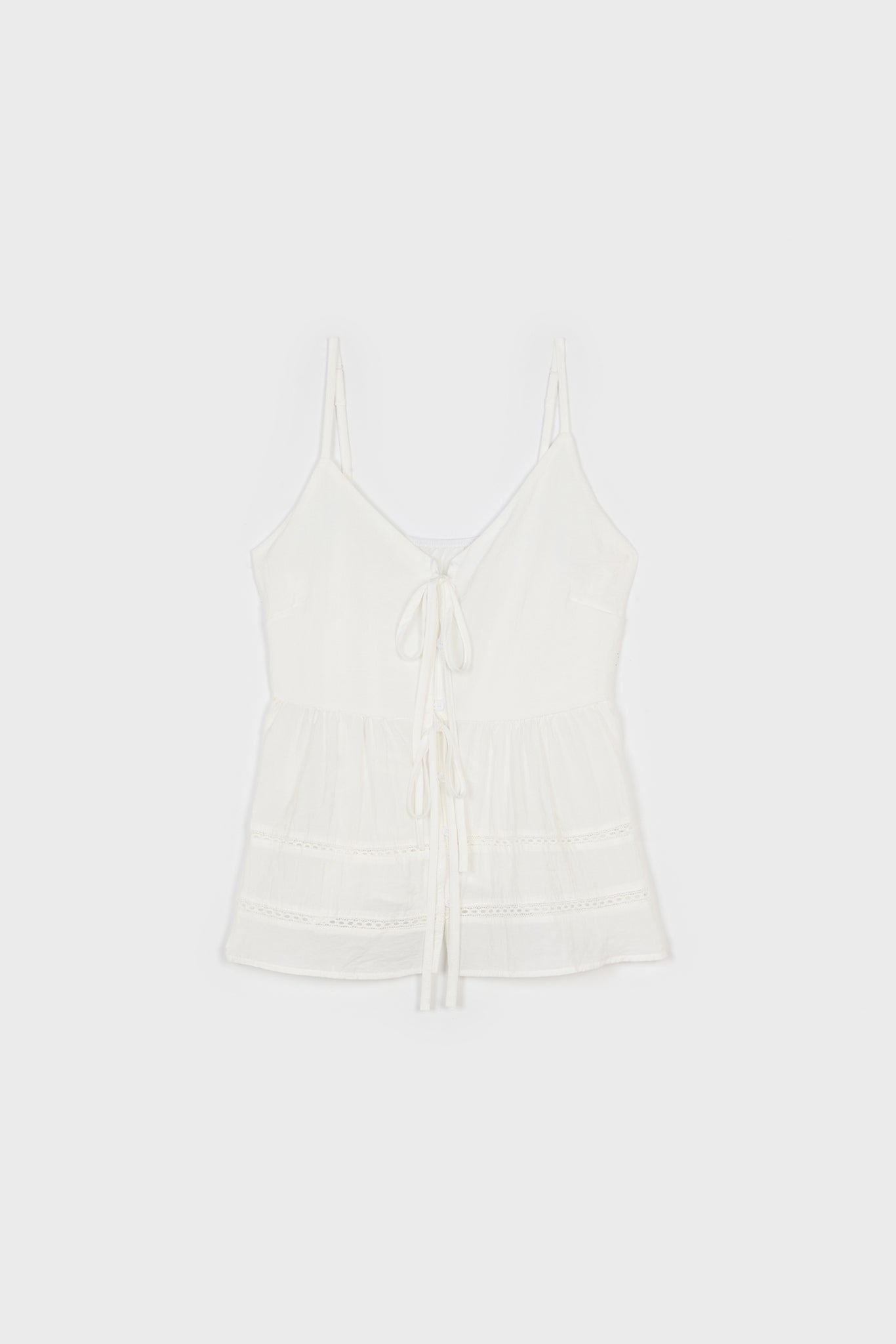 White button front tiered spaghetti strap tank top_1