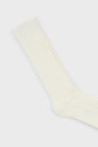 White cashmere alpaca blend knee high socks_2