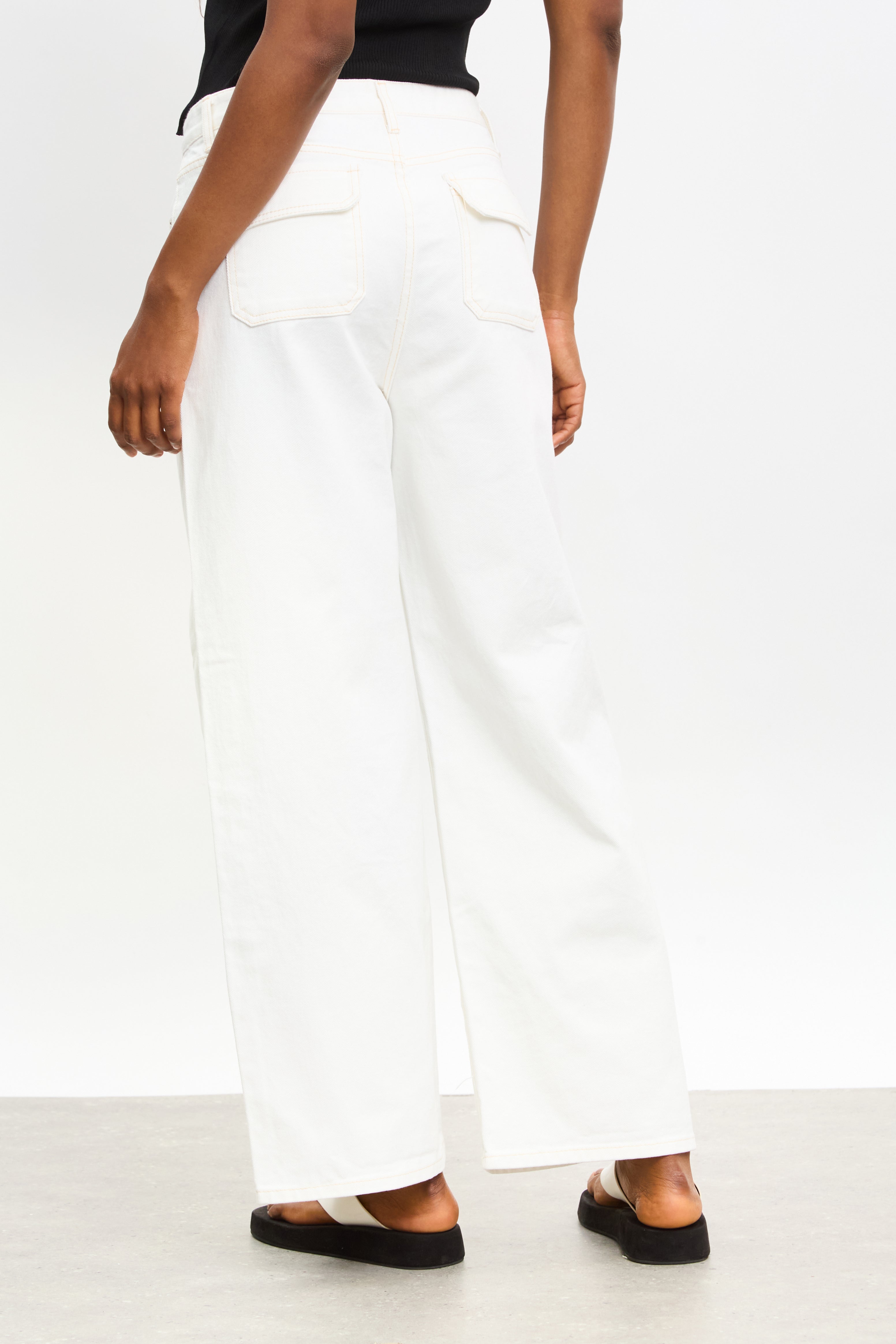 White contrast stitch super wide leg slouchy jeans_2