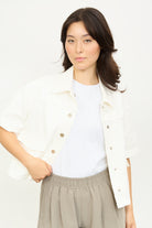 White denim short sleeve shirt jacket_1