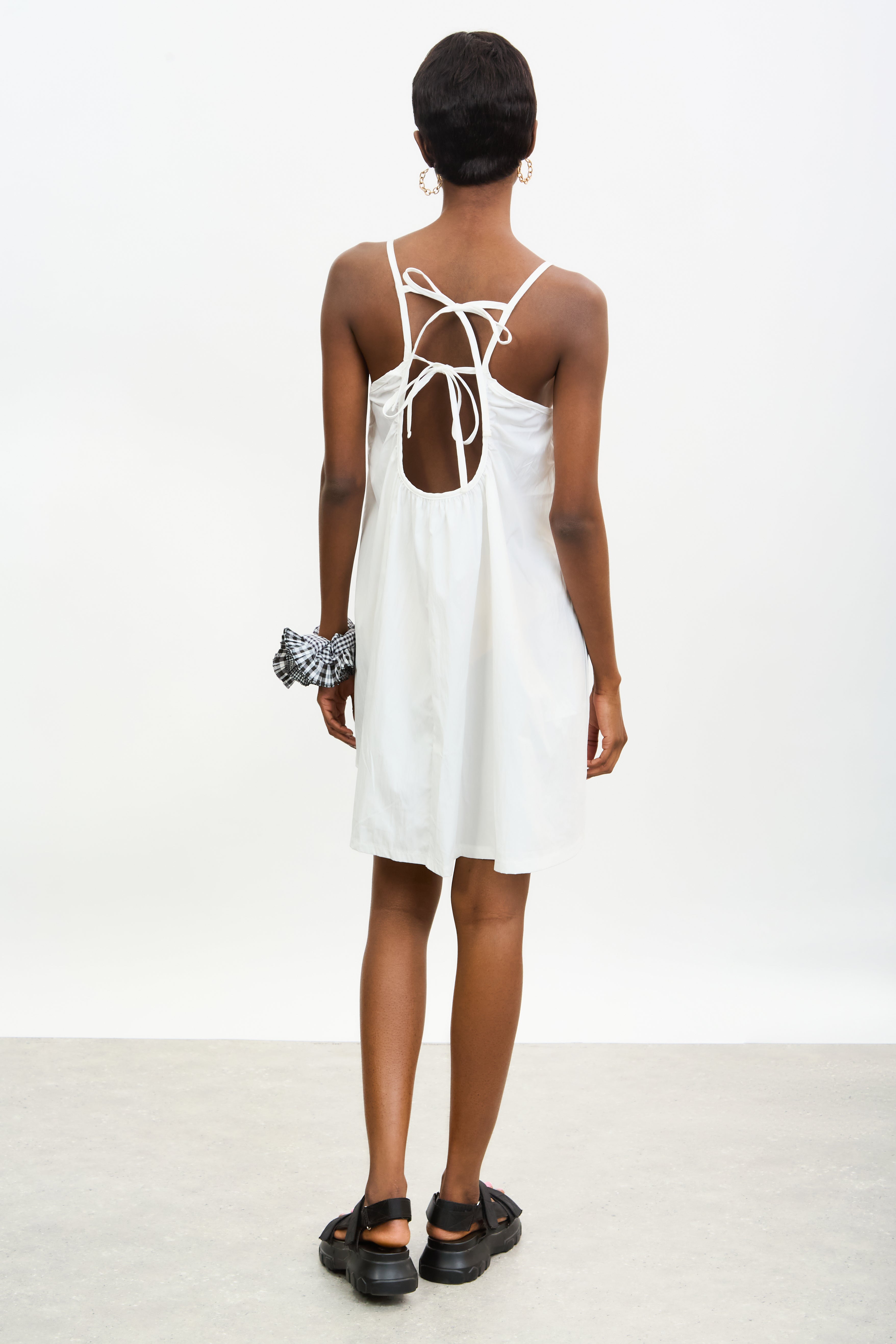 White double tie back mini dress_2