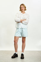 White embroidered flower round neck blouse_4