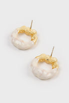 White enamel dipped gold organic circle earrings_2
