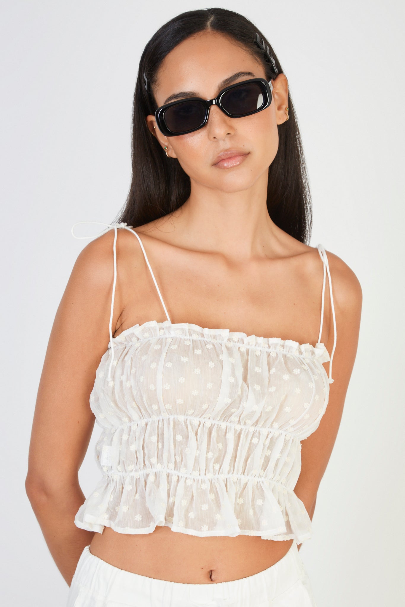 White floral tie strap tank_1