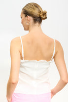 White frill bust thin strap tank_2