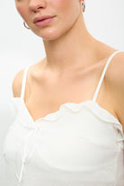 White frill bust thin strap tank_3