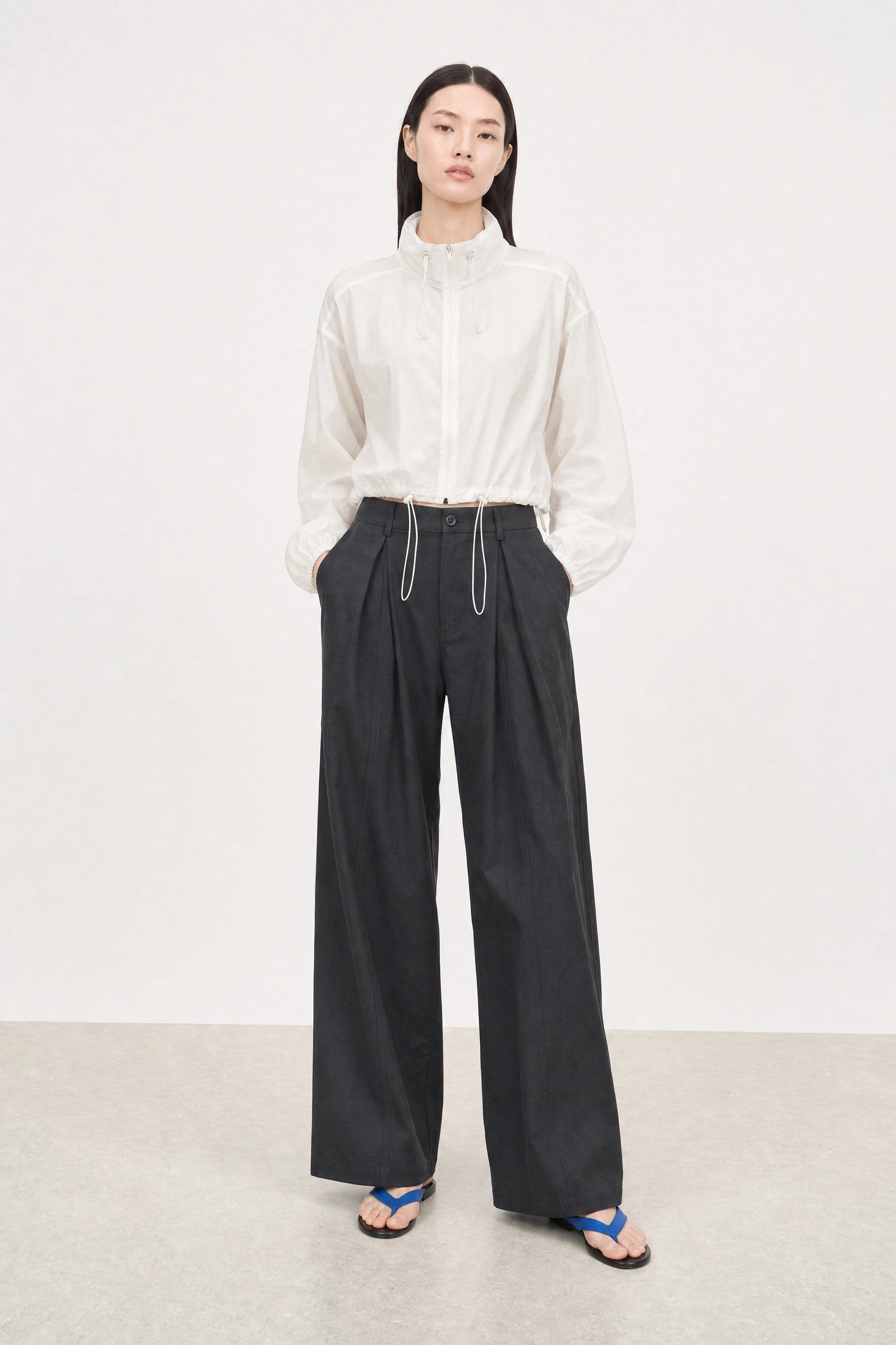 White high low windbreaker_3