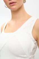 White looped banding tank top_3