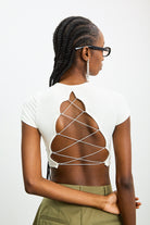 White open cross back cropped tee_1