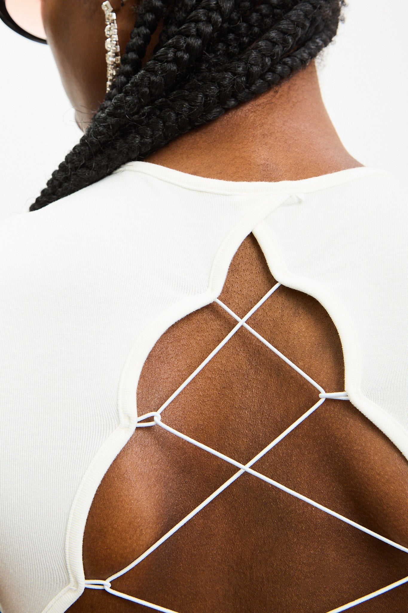 White open cross back cropped tee_3