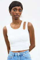 White peek shoulder tank top_1