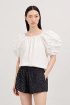 White puff sleeve blouse_1