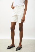 White relaxed long denim shorts_1