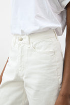 White relaxed long denim shorts_3