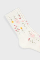 White scattered wild flower socks_4
