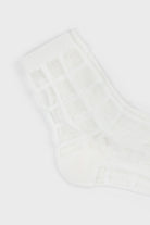 White sheer grid socks_2