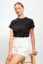 White smart belted shorts_5