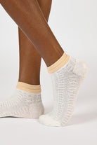 White textured beige trim pop socks_3