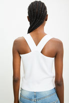 White wide strap cross back knit tank_2